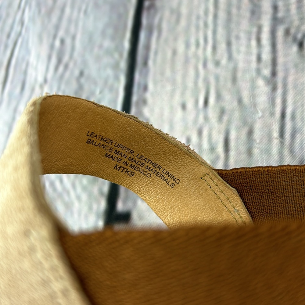 BORN DRILLES MEADE Tan Suede Leather Closed Toe Sling Back Espadrille Wedges - Picture 13 of 17